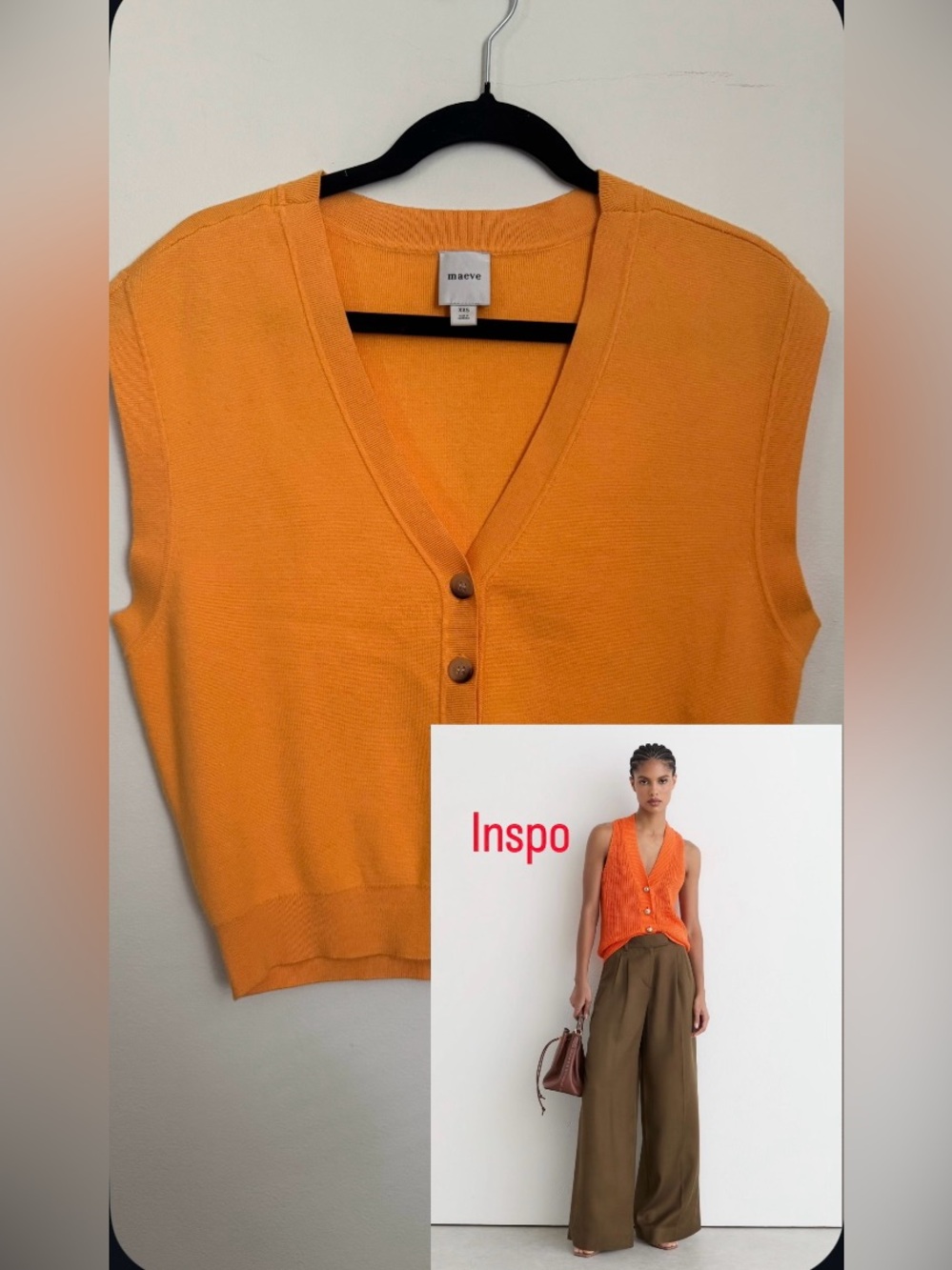Maeve Orange Cardigan Vest
